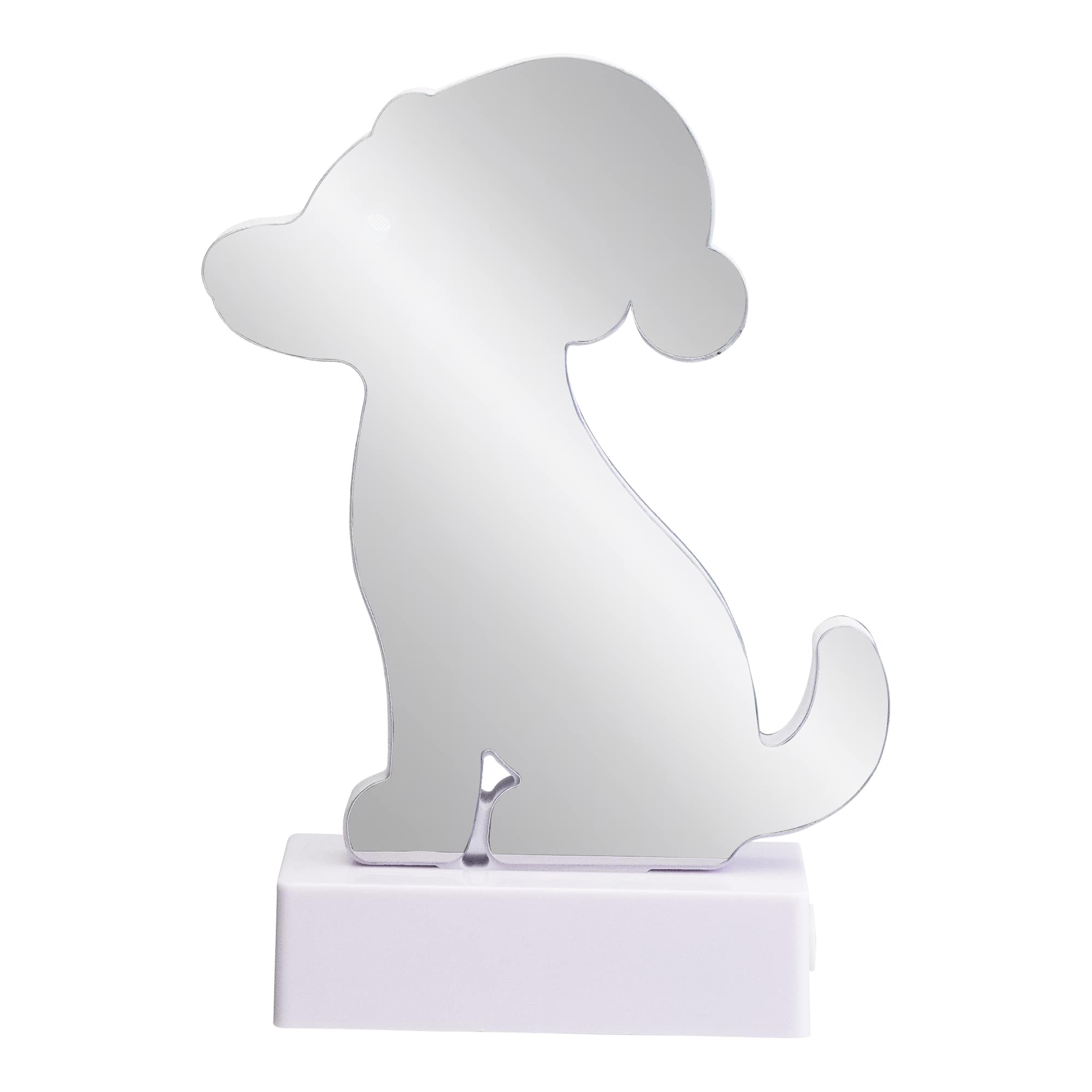 LED 3D Christmas Dog with Santa Hat Infinity Mirror - 8"